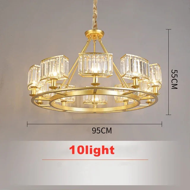 Afralia™ Copper Crystal Chandelier: Modern LED Ceiling Light for Home Deco & Ambiance, Living, Dining, Bedroom
