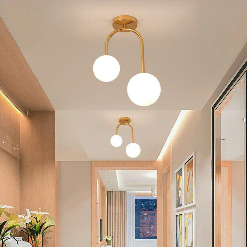 Nordic Glass Ball Ceiling Lights LED Hanging Lamp for Home Decor by Afralia™