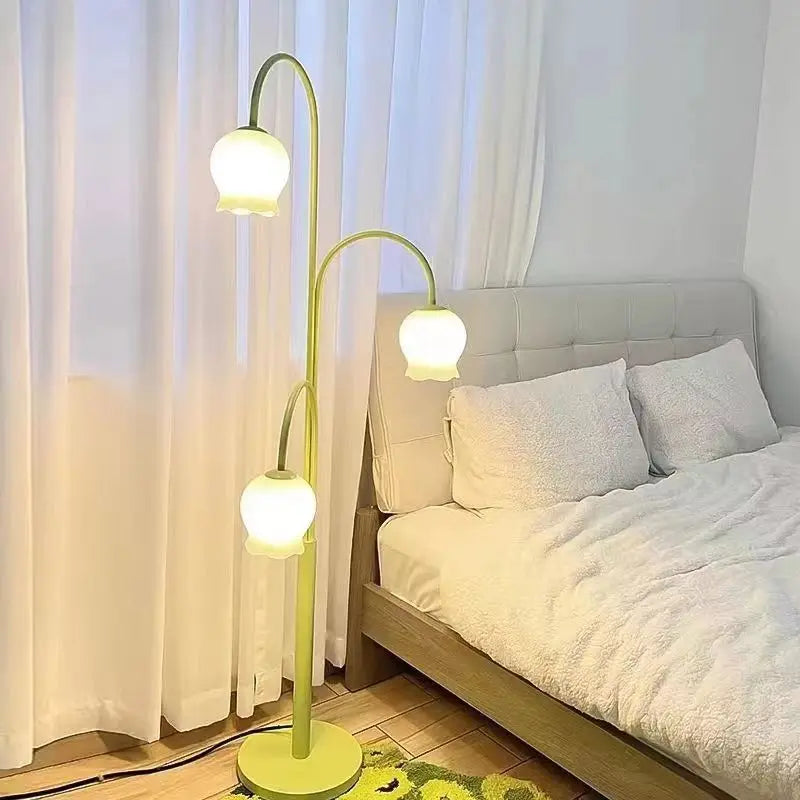 Afralia™ Orchid Bell Flower Floor Lamp for Modern Living Room and Bedroom Decor