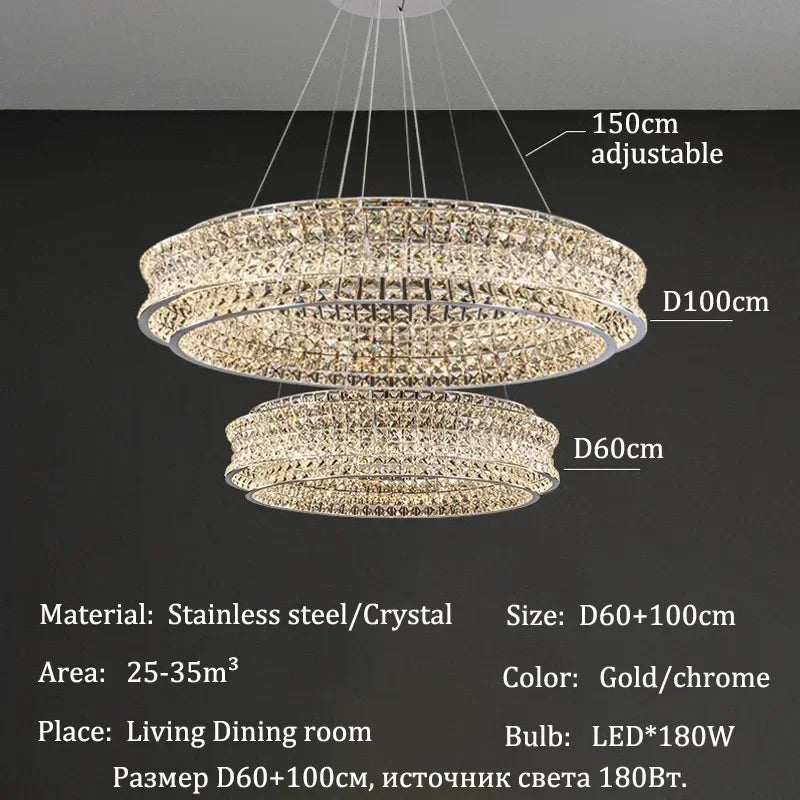 Afralia™ Crystal Chandeliers LED Lighting for Home Living Dining Room Decor