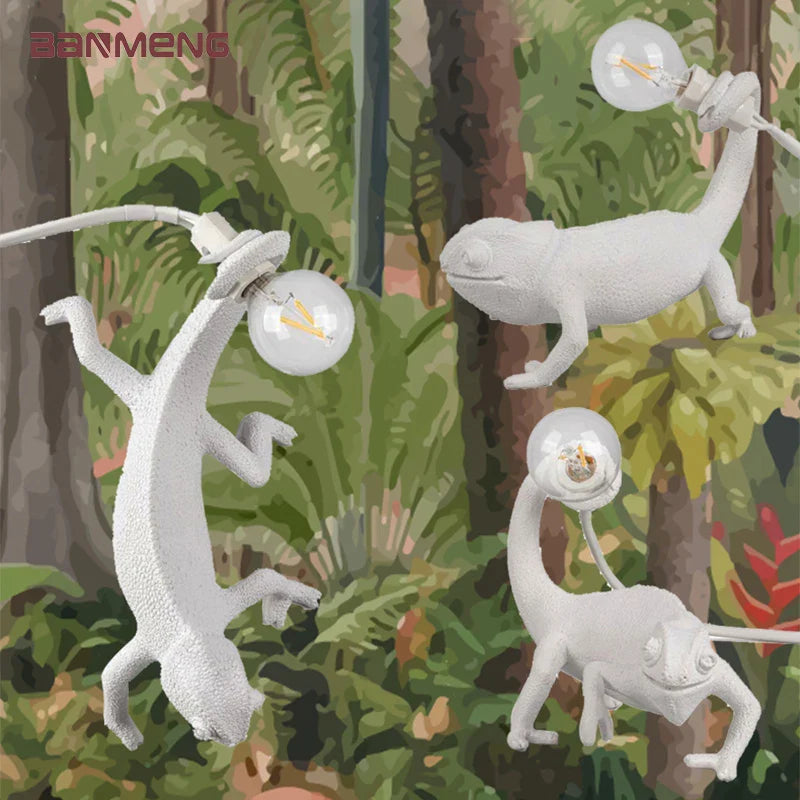 Afralia™ Chameleon LED Desk Lamp: Resin and Glass Creativity Light for Children's Room