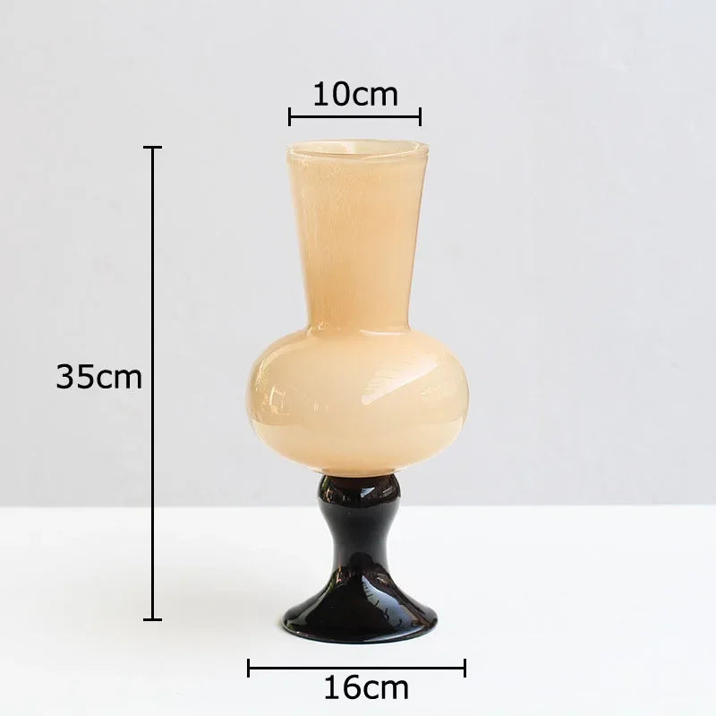Afralia™ Goblet Glass Vase for Desk Decoration with Artificial Flowers