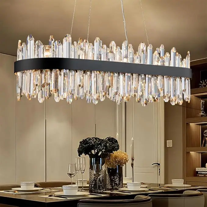 Afralia™ Gold Crystal Chandelier: Dimmable Modern Ceiling Light for Dining Living Room Kitchen Island
