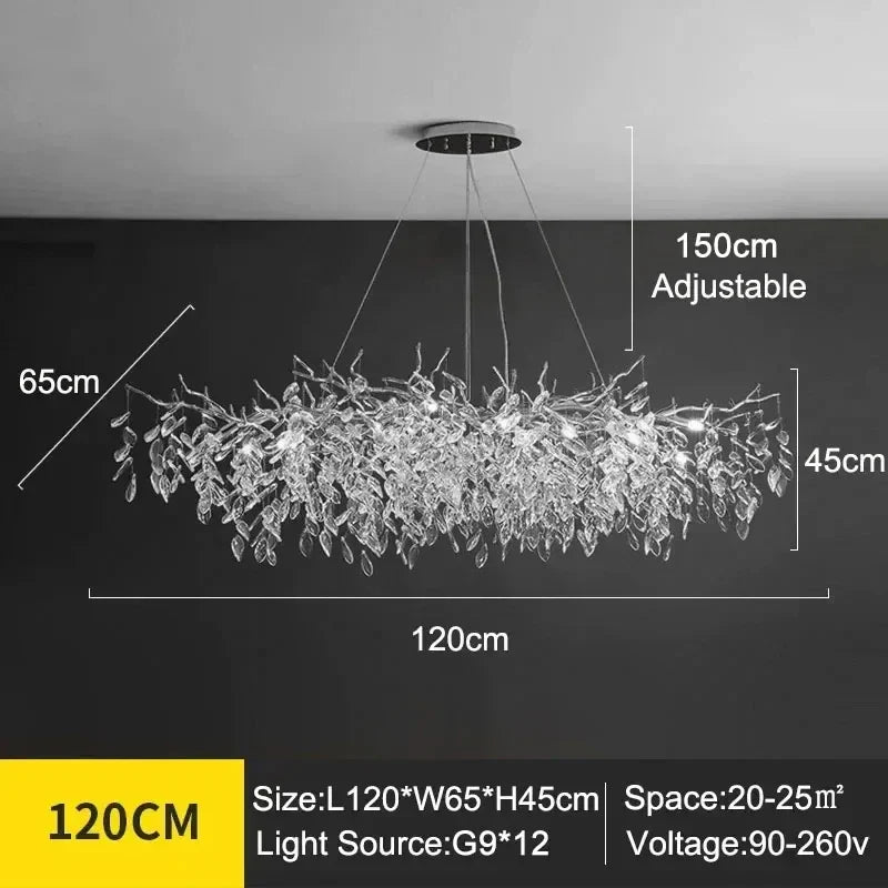 Afralia™ Crystal Branches Ceiling Chandelier LED Pendant Lights for Living Dining Bedroom