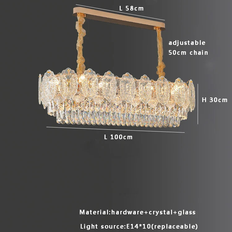 Afralia™ Gold Glass Dining Table Lamp | Modern Round Crystal Hanging Pendant Lights