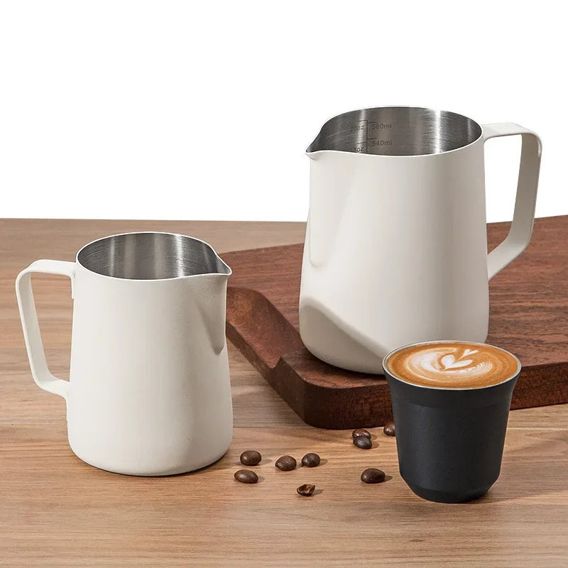 Stainless Steel Milk Frothing Pitcher by Afralia™ - Barista Quality Espresso Frother Jug