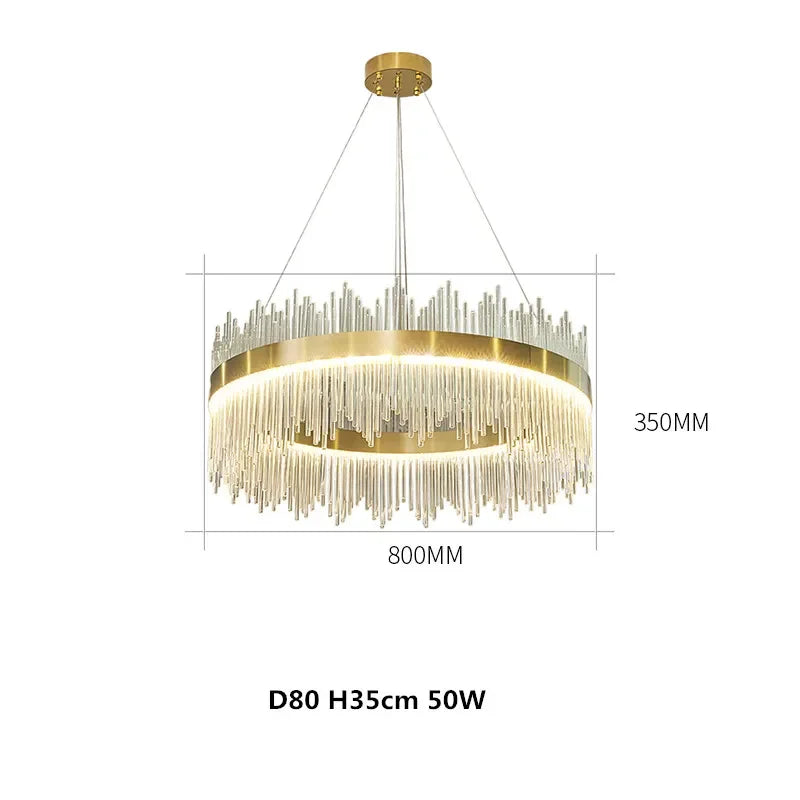 Afralia™ Modern Luxury Glass LED Pendant Light Chandelier