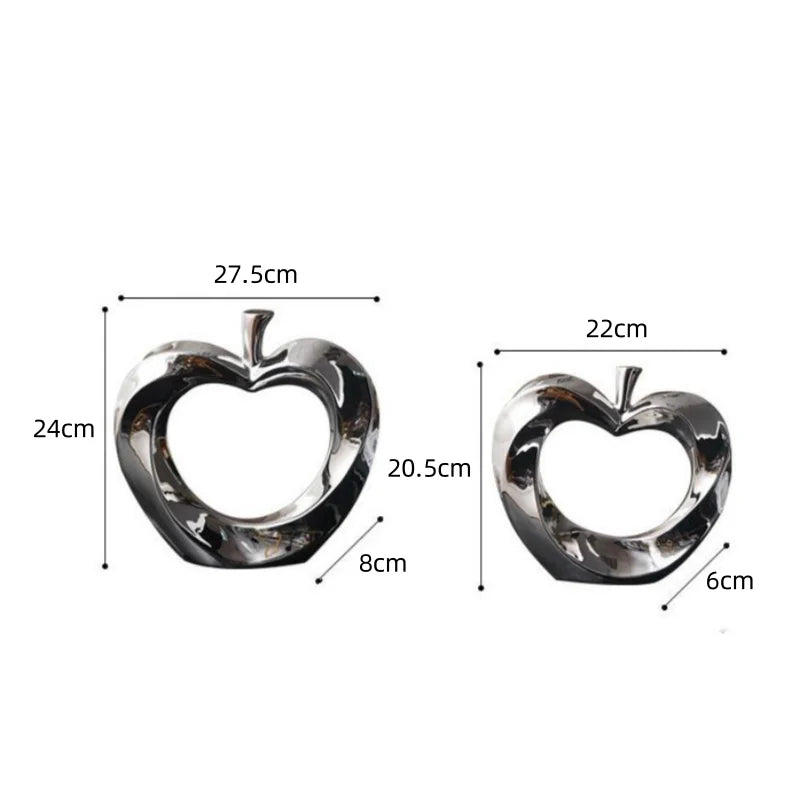 Afralia™ Golden Apple Sculpture: Ceramic Cut-out Artificial Fruit for Fortunate Home Decor