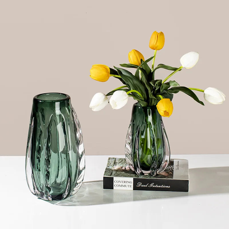 Afralia™ Crystal Vase: Elegant Glass Flower Pot Home Decor and Terrarium Arrangement