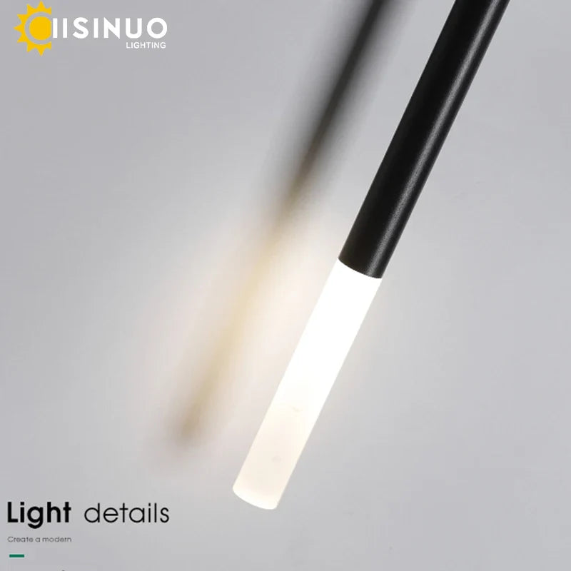 Afralia™ Nordic Black LED Wall Lamp: Multi Arms Bedside & Living Room Indoor Lighting