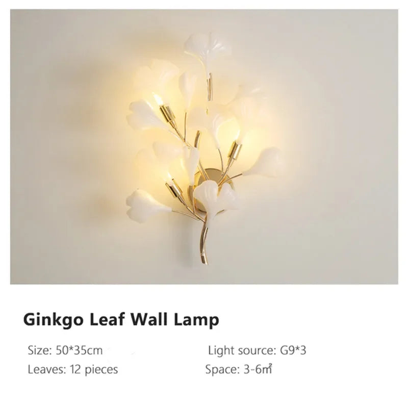 Afralia™ Ginkgo Leaf Pendant Chandelier for Nordic Romantic Living Room Decor