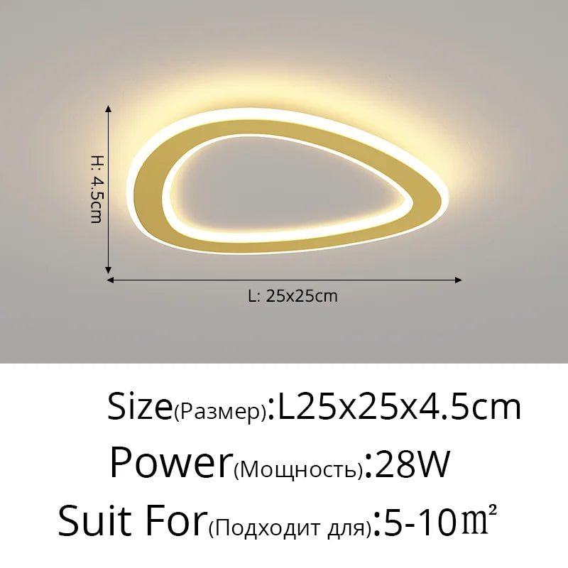 Afralia™ Square LED Ceiling Light 25cm Diameter for Home Kitchen Indoor Lighting