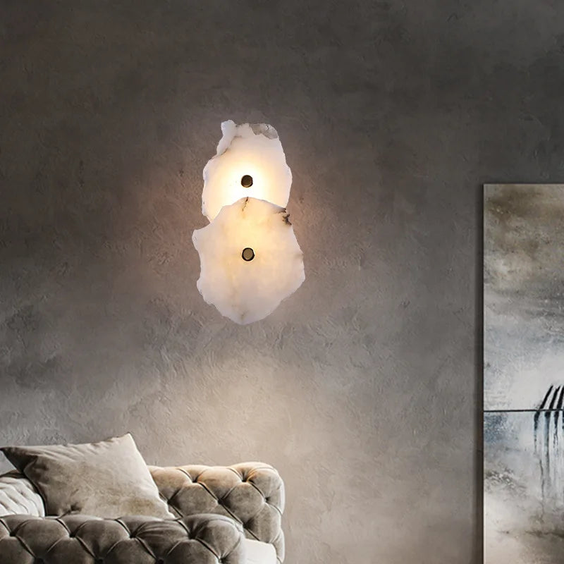 Afralia™ Metal Marble Wall Lamp: Modern Luxe LED Lighting for Bedroom, Living Room & TV Background