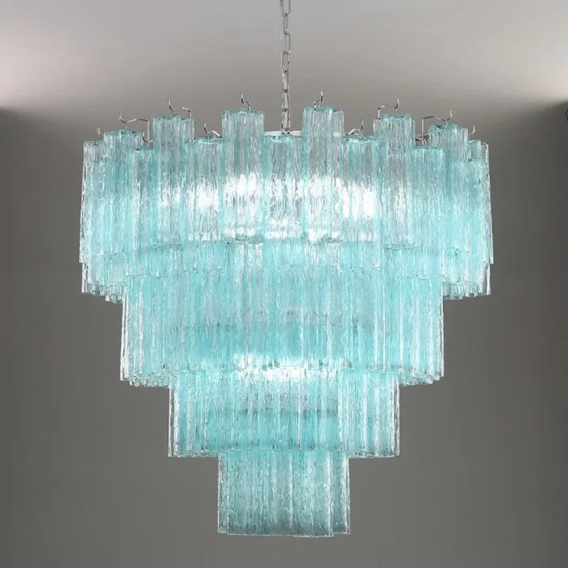 Afralia™ Glass Pendant Chandelier LED Ceiling Light Fixture Luxe Modern Hanging Lamp