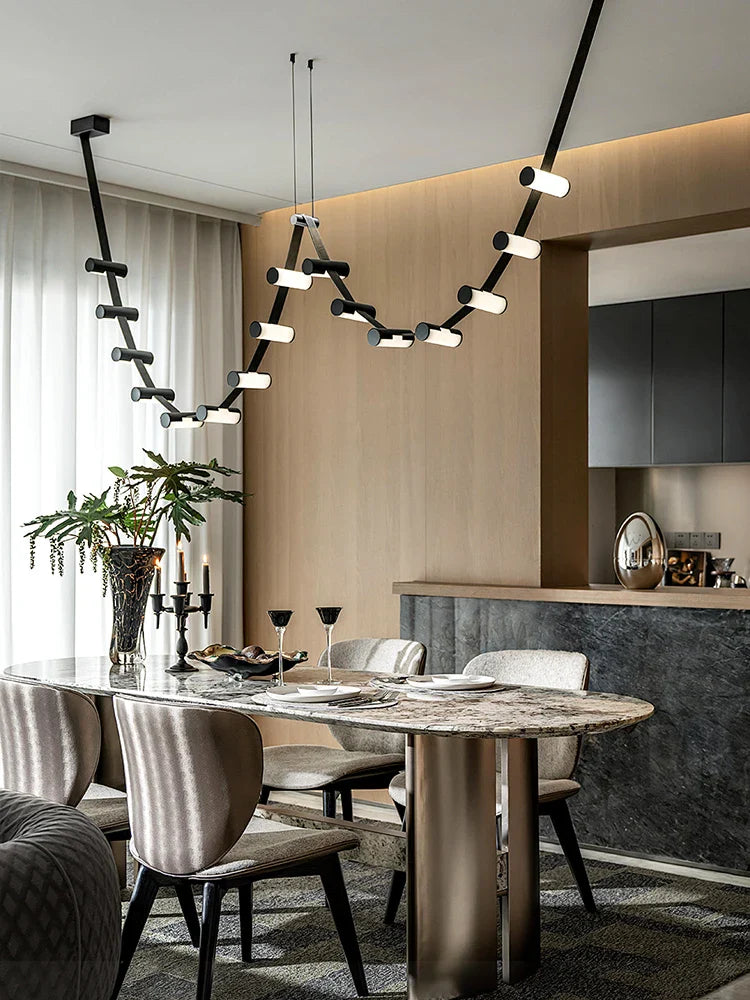 Afralia™ Black Leather Pendant Light for Dining Room Home Decor