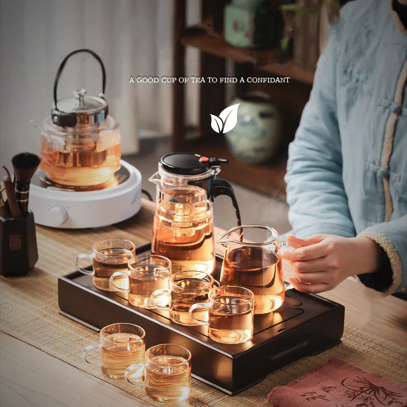 Afralia™ Bamboo Tea Tray: Dual Purpose Teaware Holder with Water Storage and Drainage