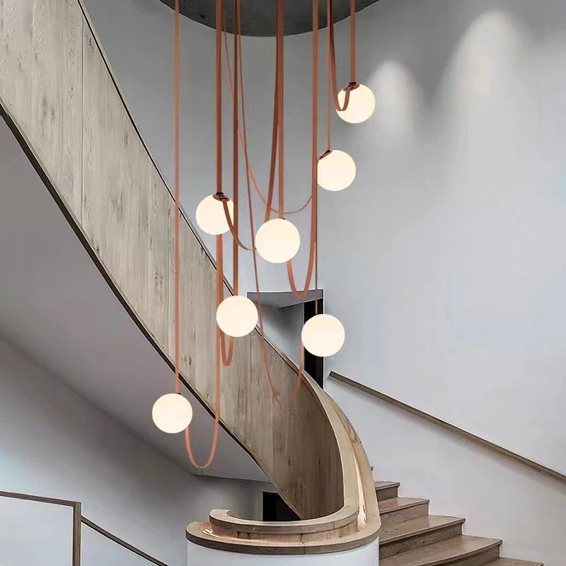 Afralia™ White Glass Chandelier for Modern Living and Dining Spaces