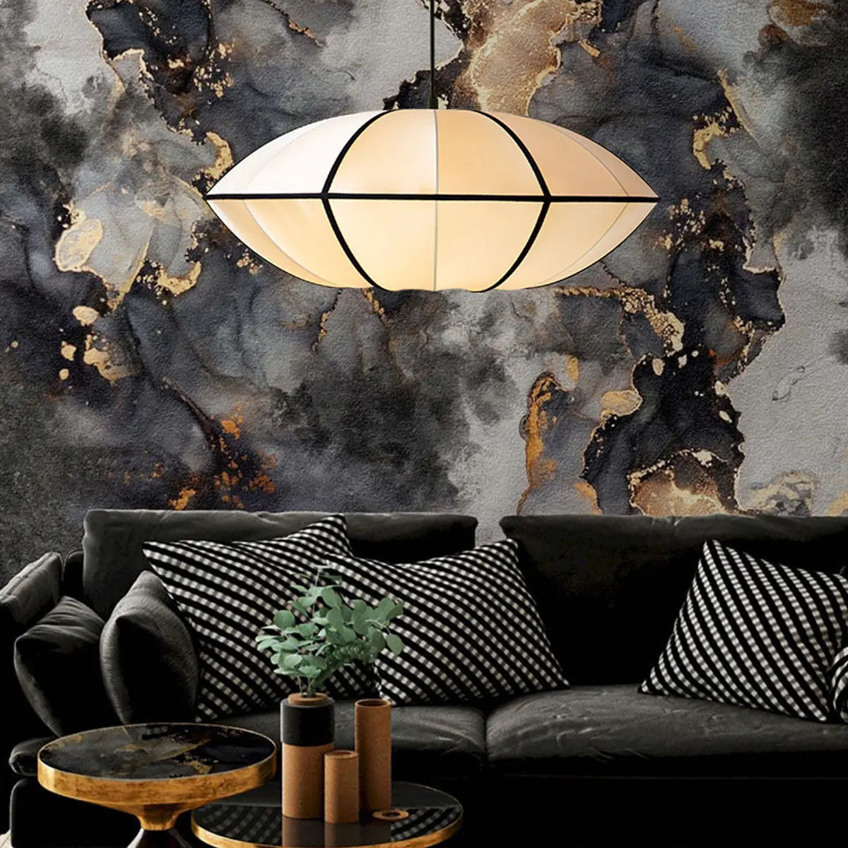 Afralia™ Fabric Pendant Light for Living Dining Bed Room - Vintage Style