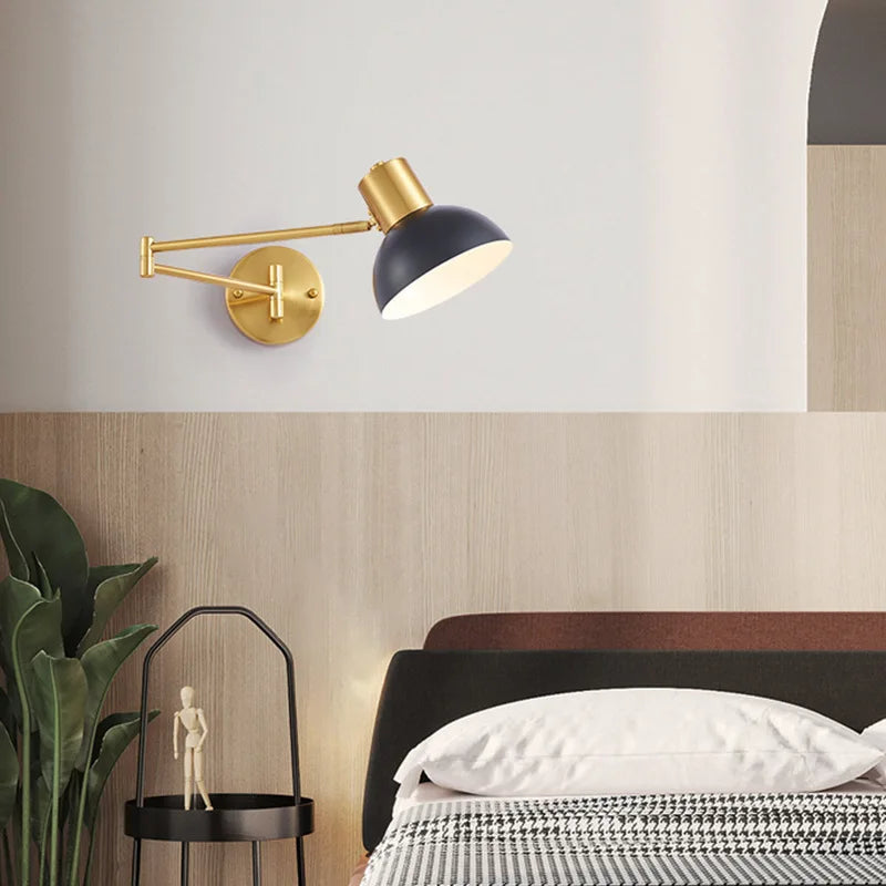 Afralia™ Long Arm LED Wall Lights Fixture Bedroom Living Room Stair Mirror Bedside Lamp
