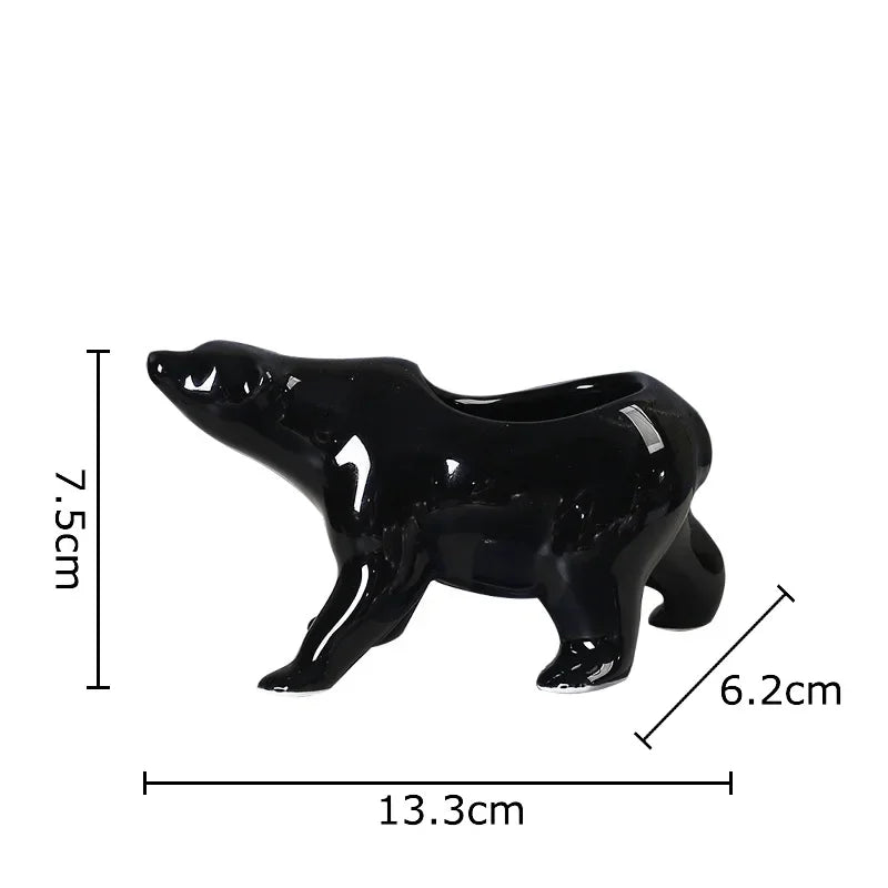Polar Bear Ceramic Vase Small Plant Pot Table Decoration Flowers Arrangement Afralia™ Aesthetic Decor