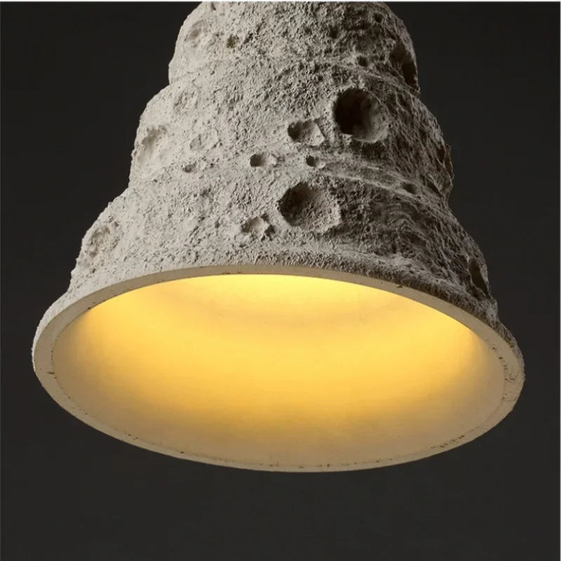 Afralia™ Modern Retro Cement Irregular Pit Pendant Lights for Restaurant Bedroom Living Room
