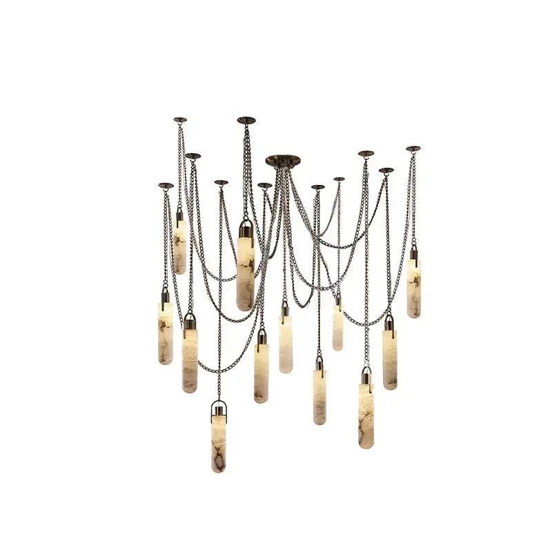 Afralia™ Gold Chrome LED Chandelier for Dining Room - 2025 Marble Design