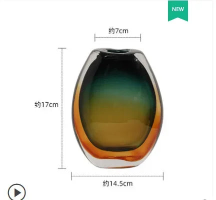 Afralia™ Gradient Glass Vase Hydroponics Desk Decoration Artificial Floral Arrangement Vase