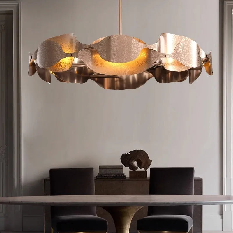 Afralia™ Modern Metal Ceiling Chandelier: Minimalist Design, Retro Style, LED Lights for Living Room