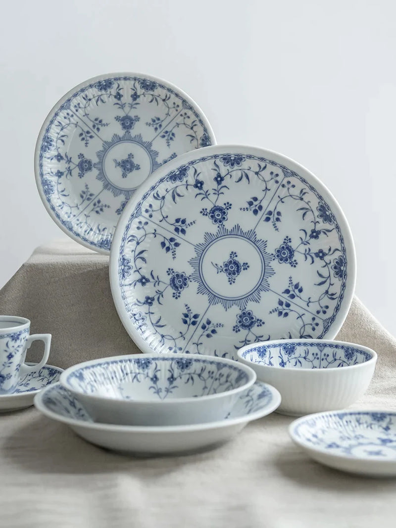 Afralia™ Blue-and-White Ceramic Dining Set