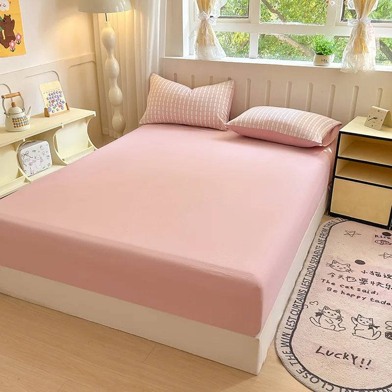 Afralia™ Double Bed Elastic Fitted Sheet - Dust-Proof Microfiber Mattress Cover