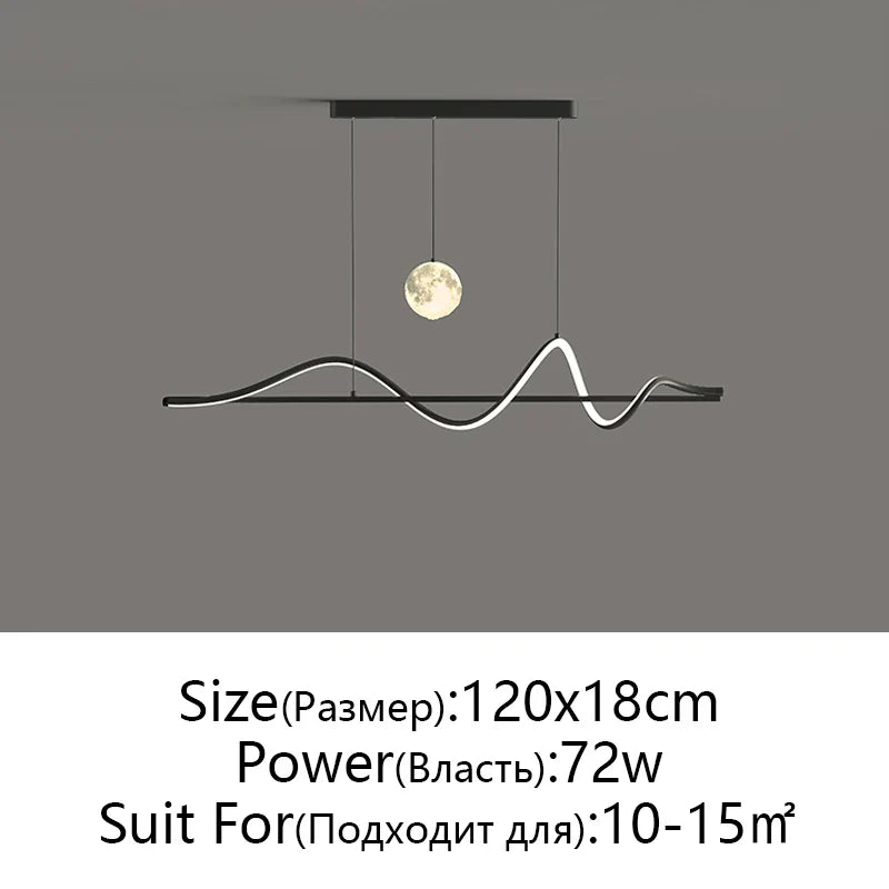 Afralia™ LED Pendant Light - Modern White/Black Long Line for Home, Restaurant, Office