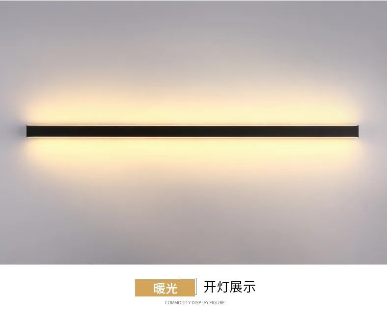 Afralia™ Minimalist Line Wall Lamp for Bedroom Headboard Hallway Creative Strip Light