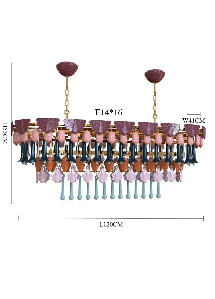 Afralia™ Ceramic Color Chandelier: Creative Art for Living, Dining, Bedroom & Study Rooms