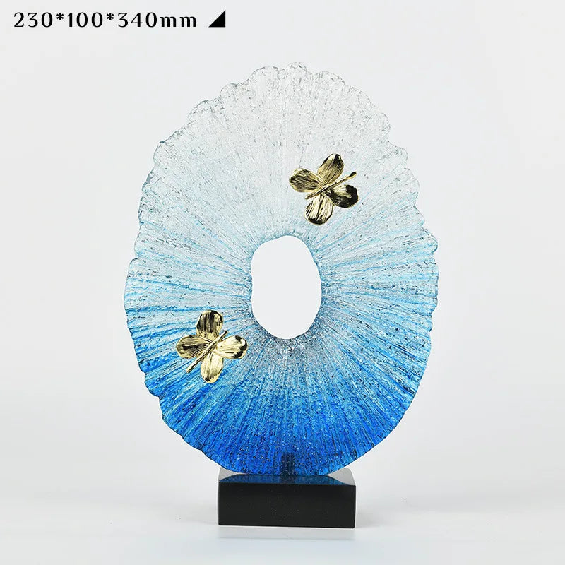 Afralia™ Copper Money Tree Sculpture: Luxury Living Room Decor Resin Crafts