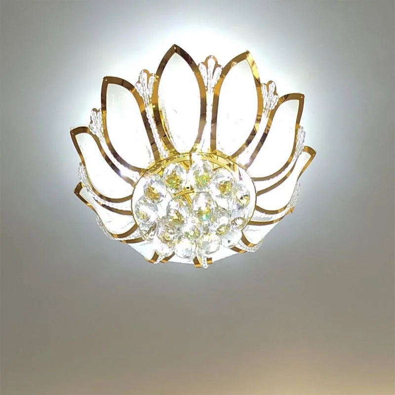 Afralia™ Crystal Ceiling Lights Golden K9 Luxury Lamps