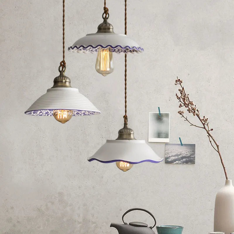 Afralia™ Ceramic Vintage Hanging Pendant Lights for Home Decor