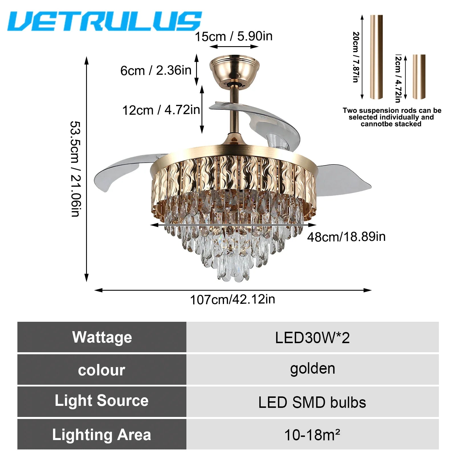 Afralia™ Smart Ceiling Fan with Remote Control and LED Light