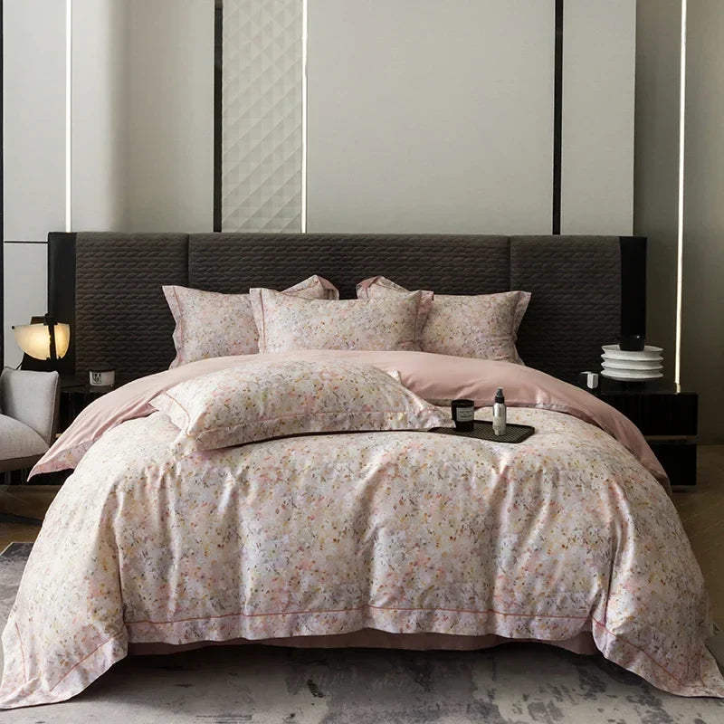 Afralia™ Egyptian Cotton Bedding Set - Queen King Full Size Duvet Cover Sheet Pillowcase