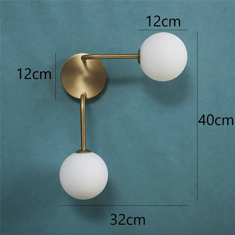 Afralia™ Glass Ball Wall Lamps: Modern Bedroom & Living Room Lighting Fixtures