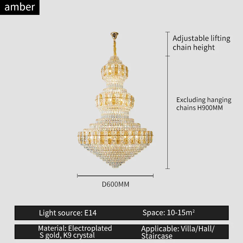 Afralia™ Crystal Duplex Headlight in Luxury European Style for Living Room & Hotel Lobby