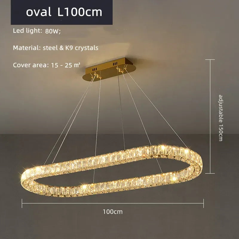 Afralia™ Crystal Ceiling Chandelier LED Light Fixture for Home Decor