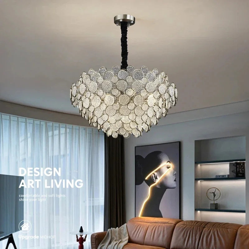 Afralia™ Modern LED Ceiling Chandelier for Living Dining Bedroom Lighting