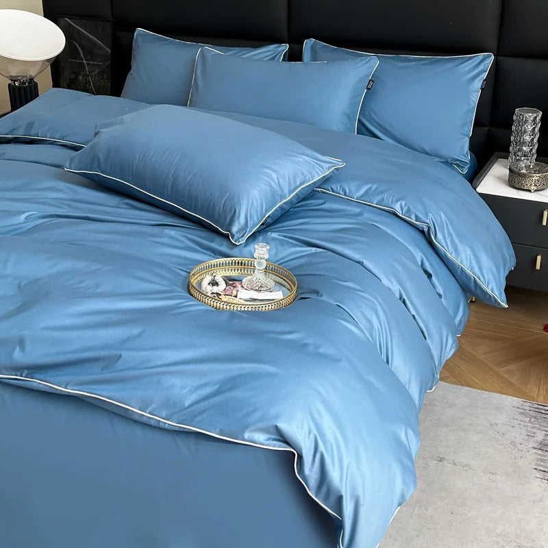 Afralia™ Soft White Duvet Cover Set: Thicken Comfortable Bedding with Flat Sheet & Pillowcases