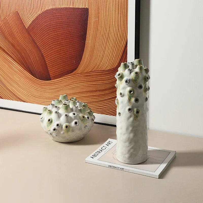 Afralia™ Coral Ball Ceramic Ornaments: Coarse Pottery Artworks for Stylish Home Décor