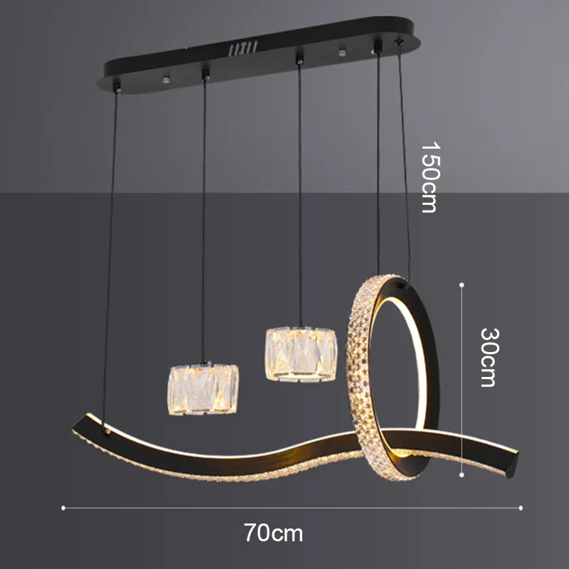 Afralia™ Crystal Chandelier Stair Pendant Lamp Living Room Interior Lighting