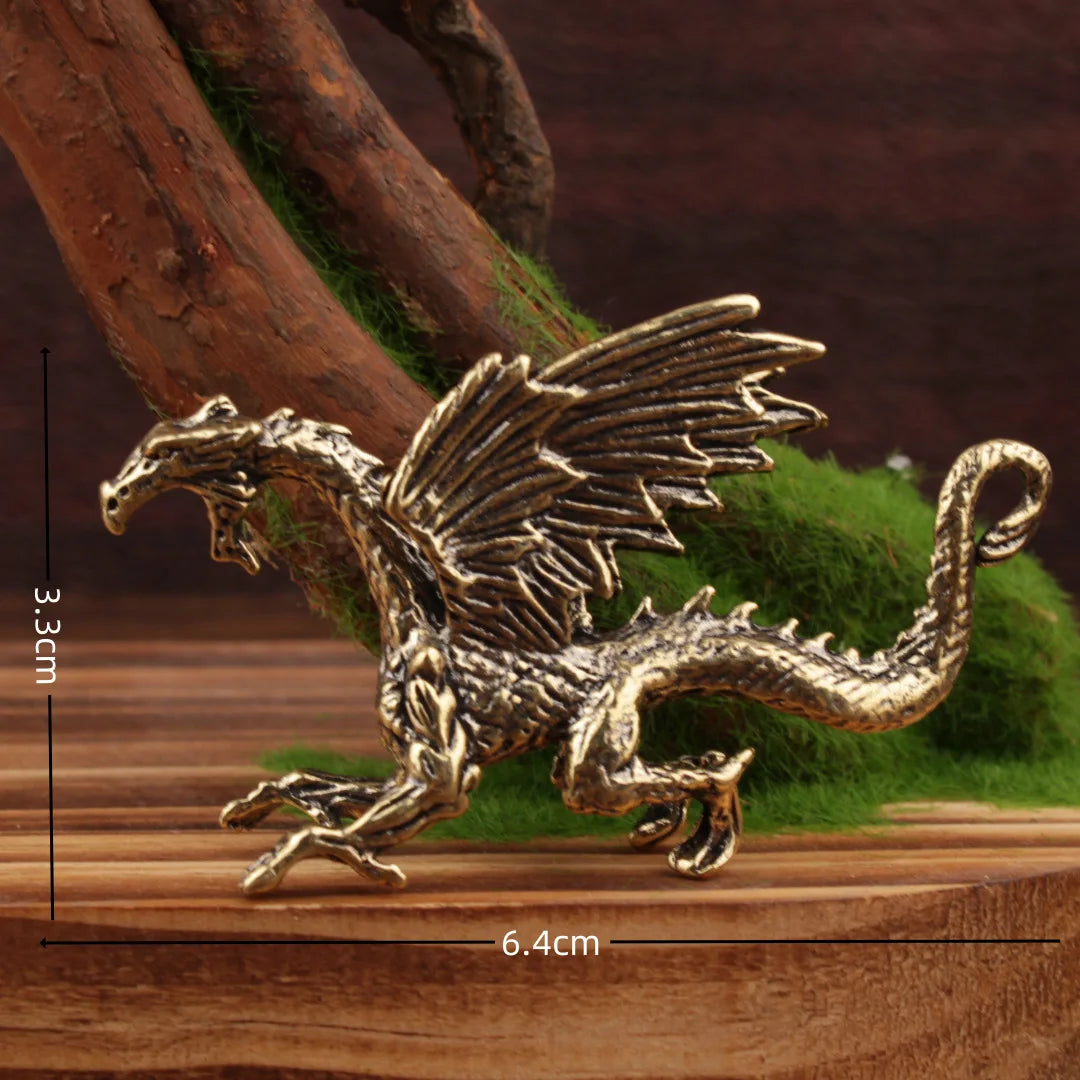 Afralia™ Brass Flying Dragon Sculpture Home Decor Ornament