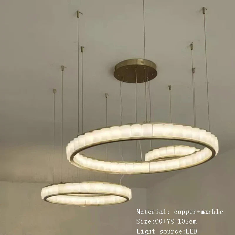 Afralia™ Spanish Marble Chandelier: Luxury LED Lighting for Villa, Hotel & Duplex Decor