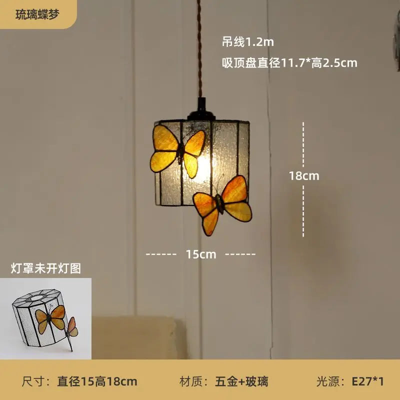 Afralia™ Nordic Retro Colored Glass Chandelier LED Light for Home and Hospitality