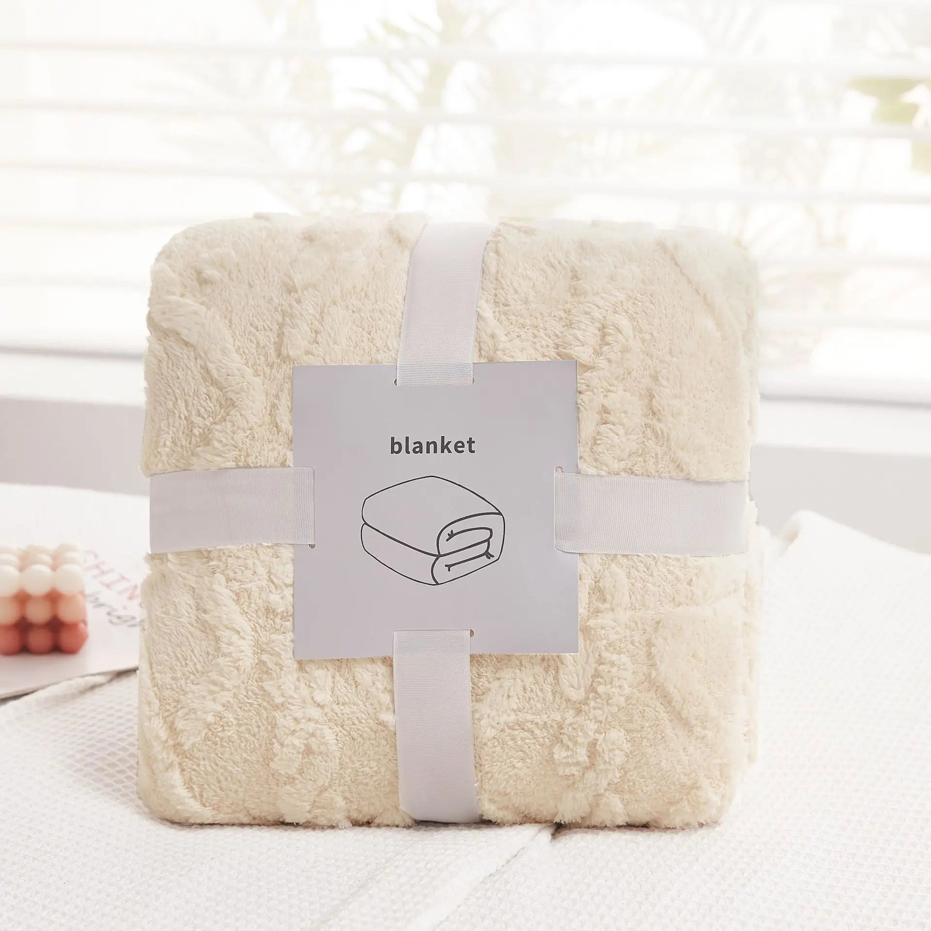 Afralia™ Cozy Jacquard Plush Blanket: Soft Winter Sofa Throw, Office Travel Nap Shawl