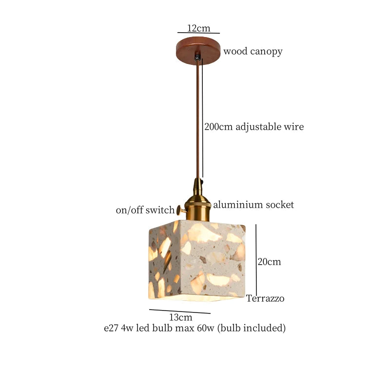 Afralia™ Terrazzo LED Pendant Light - Modern Nordic Design for Home and Kitchen